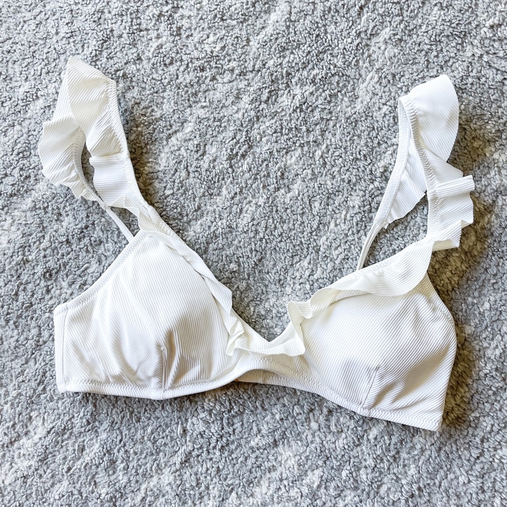 Melissa Odabash White Ruffle Bikini Top